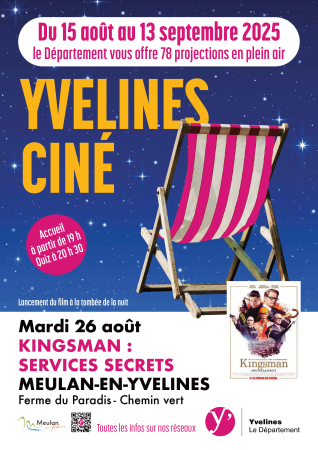 Yvelines cinéma plein air le mardi 26 aout à la bergerie, Meulan, 78250