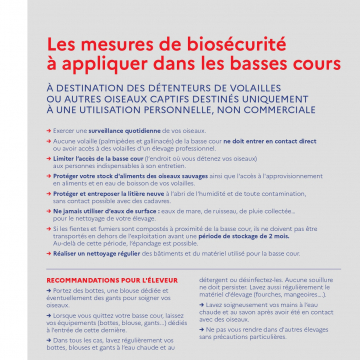 Mesures de biosécurité à appliquer dans les basses cours